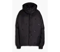 Logo-print quilted shell hooded jacket - Black
