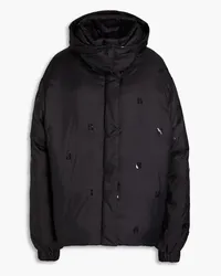 ROTATE Birger Christensen Logo-print quilted shell hooded jacket - Black Black