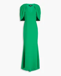 Badgley Mischka Cape-effect crepe gown - Green Green