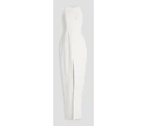 Cutout crepe halterneck maxi dress - White