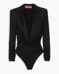 GAUGE81 Bauska draped jersey bodysuit - Black Black