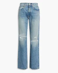 SLVRLAKE London distressed high-rise straight-leg jeans - Blue Blue