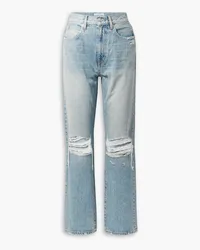 SLVRLAKE London distressed high-rise straight-leg jeans - Blue Blue