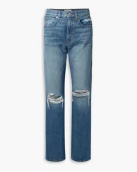 SLVRLAKE London distressed high-rise straight-leg jeans - Blue Blue