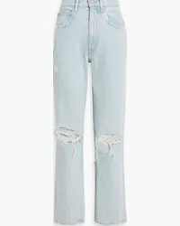 SLVRLAKE London distressed high-rise straight-leg jeans - Blue Blue