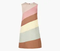Color-block linen mini dress - Multicolor