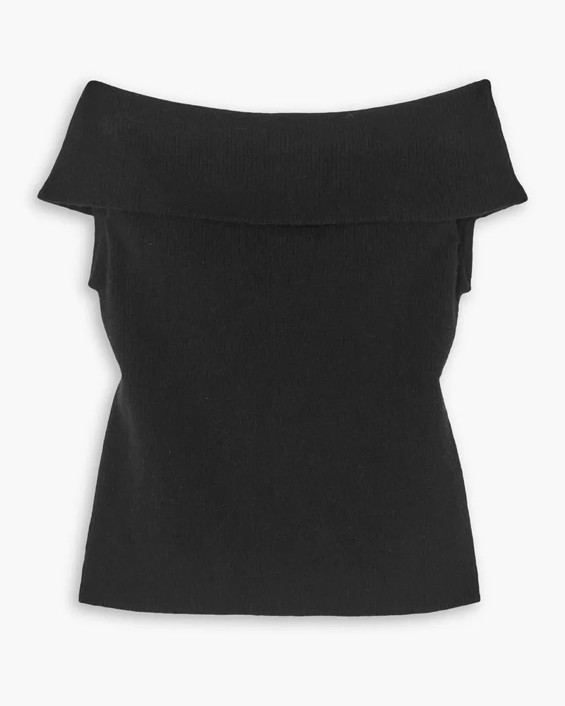 Totême Off-the-shoulder ribbed-knit top - Black Black