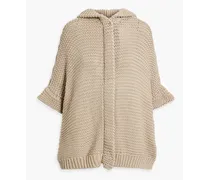 Cotton zip-up hoodie - Neutral