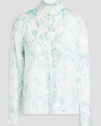 Alice + Olivia Alice Olivia - Kurt printed cotton and silk-blend voile blouse - Blue Blue