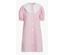 Marie lace-trimmed linen mini dress - Pink