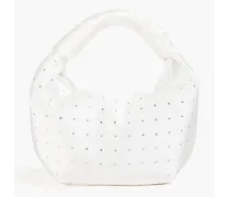 Neptune pleated leather shoulder bag - White