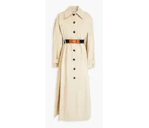 Coated belted shell trench coat - Neutral