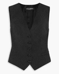 Dolce & Gabbana Polka-dot wool and satin vest - Black Black