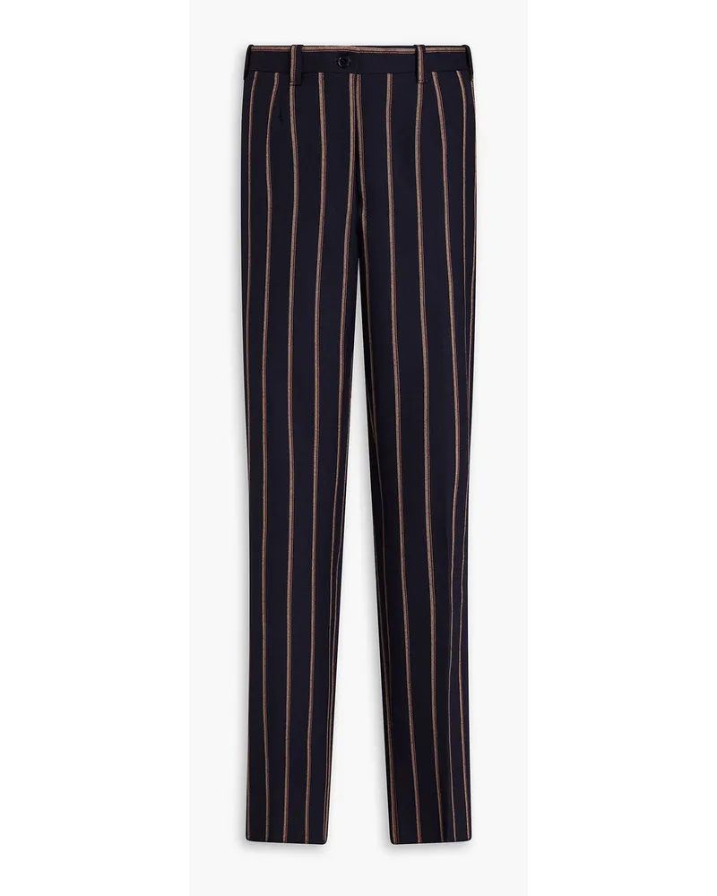 Giuliva Heritage Collection Altea striped wool-canvas straight-leg pants - Blue Blue