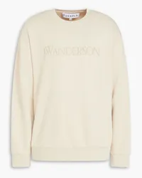 J.W.Anderson Embroidered cotton-fleece sweatshirt - Neutral Neutral