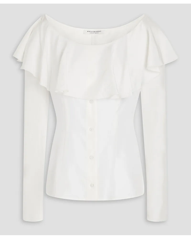 Philosophy Di Lorenzo Serafini Ruffled silk-satin top - White White