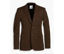 Wool-twill blazer - Brown