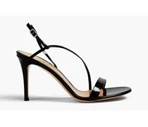 Patent-leather slingback sandals - Black