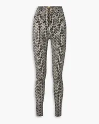 Balmain Rossignol embellished flocked jersey leggings - Black Black