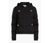 Quilted padded shell hooded jacket - Black