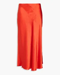 Vince Crinkled-satin midi skirt - Orange Orange