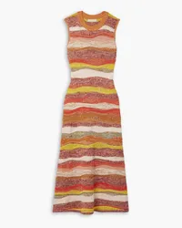 Ulla Johnson Gaia striped cotton-blend midi dress - Brown Brown