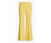 Wool-twill flared pants - Yellow