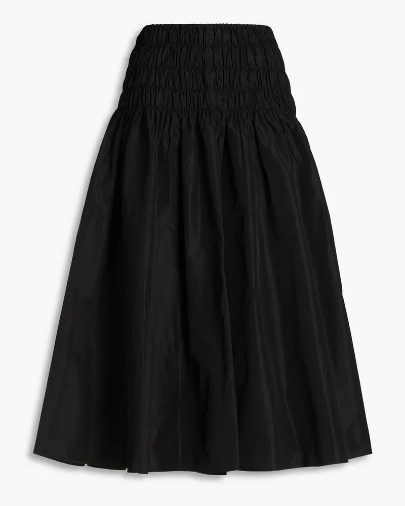 Maje Shirred taffeta midi skirt - Black Black