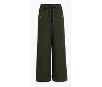 Kirkley striped cotton wide-leg pants - Green