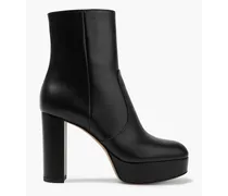 100 leather platform ankle boots - Black