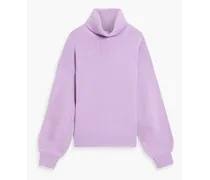 Taryn ribbed wool-blend turtleneck sweater - Purple