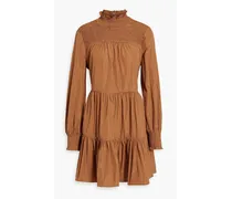 Vigore tiered shirred shell mini dress - Brown