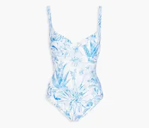 San Remos cutout printed swimsuit - Blue