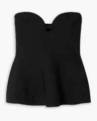 Stella McCartney Strapless stretch-knit peplum top - Black Black