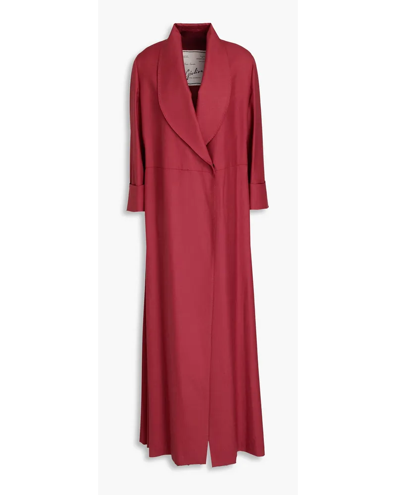 Giuliva Heritage Collection Angelica wool-blend twill coat - Burgundy Burgundy