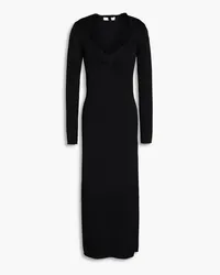 Safiyaa Patricia pleated knitted midi dress - Black Black