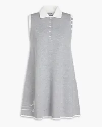 Thom Browne Jacquard-knit wool-blend mini dress - Gray Gray