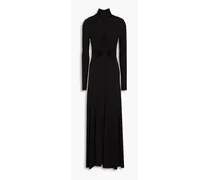 Zip-detailed stretch-jersey midi dress - Black