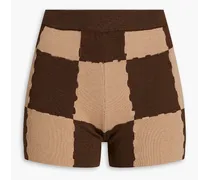 Gelato checked cotton-blend shorts - Brown