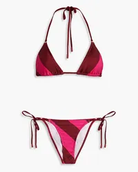 Zimmermann Tiggy striped triangle bikini - Burgundy Burgundy