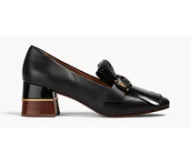 Kiltie fringed smooth and patent-leather pumps - Black