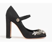 Embellished jacquard Mary Jane pumps - Black