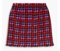 Houndstooth sequined georgette mini skirt - Pink