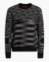 Missoni Crochet-knit wool-blend sweater - Black Black