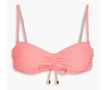 Stretch-piqué underwired bikini top - Pink