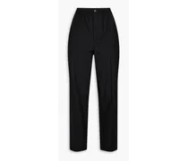 Wool and mohair-blend tapered pants - Black