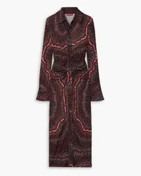 Altuzarra Claudia ruched printed stretch-jersey midi shirt dress - Black Black