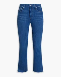 Paige Colette distressed mid-rise kick-flare jeans - Blue Blue