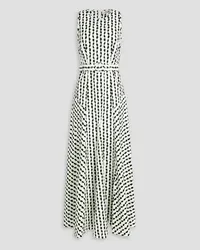 Diane von Furstenberg Elliot belted printed cotton and linen-blend maxi dress - White White