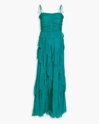 Ulla Johnson Aveline ruffled silk-crepon gown - Blue Blue